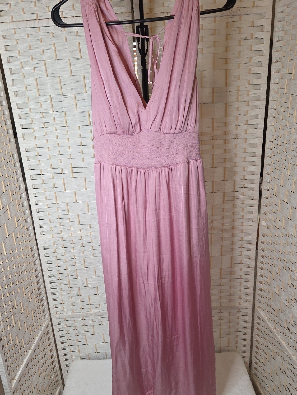 Old Navy Dusty Pink Sleeveless Maxi Dress with Smocked Waist